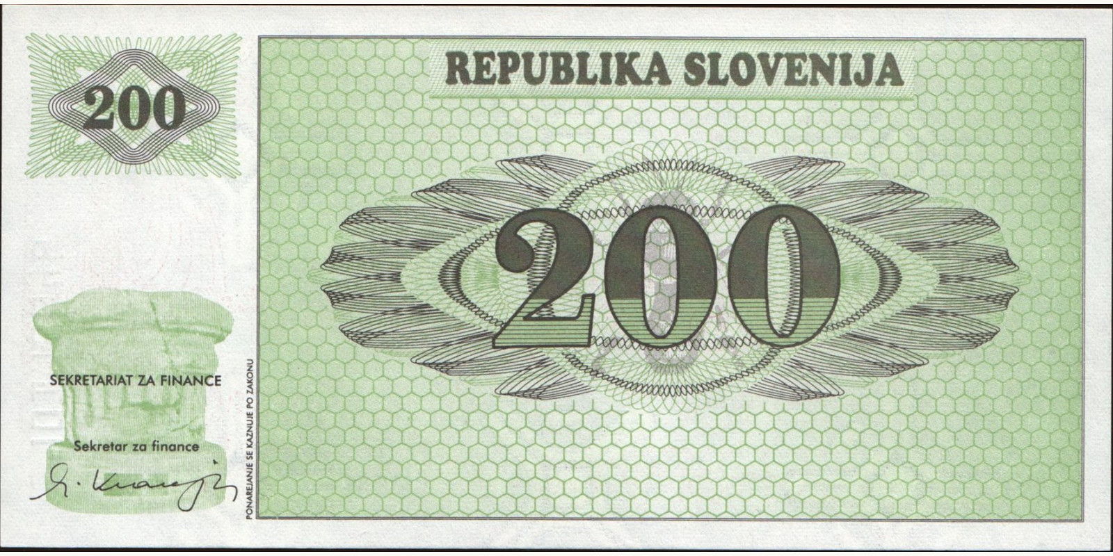 200 tolarjev 1990