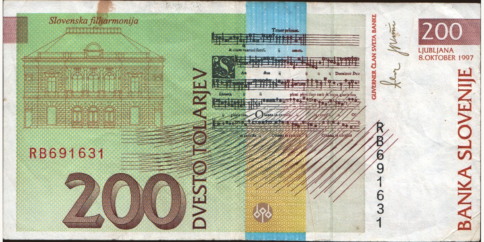 200 tolarjev Slovenia 1997 — Back side