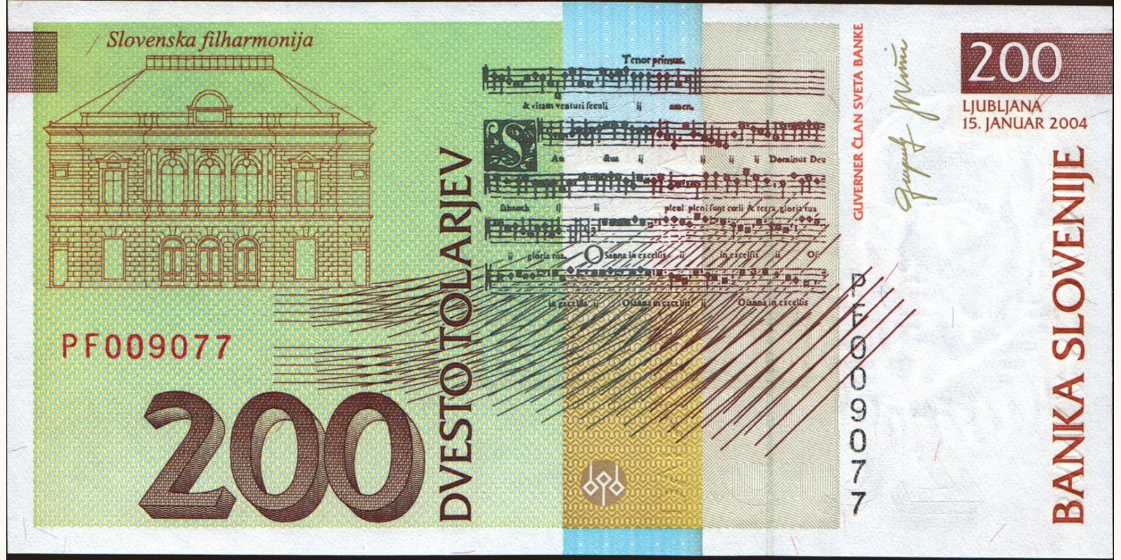 200 tolarjev Slovenia 2004 — Back side