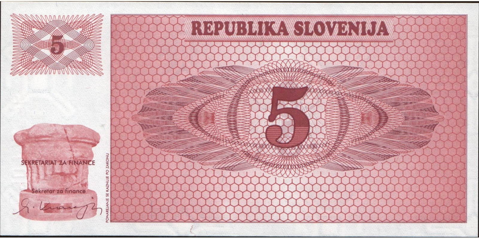 5 tolarjev 1990