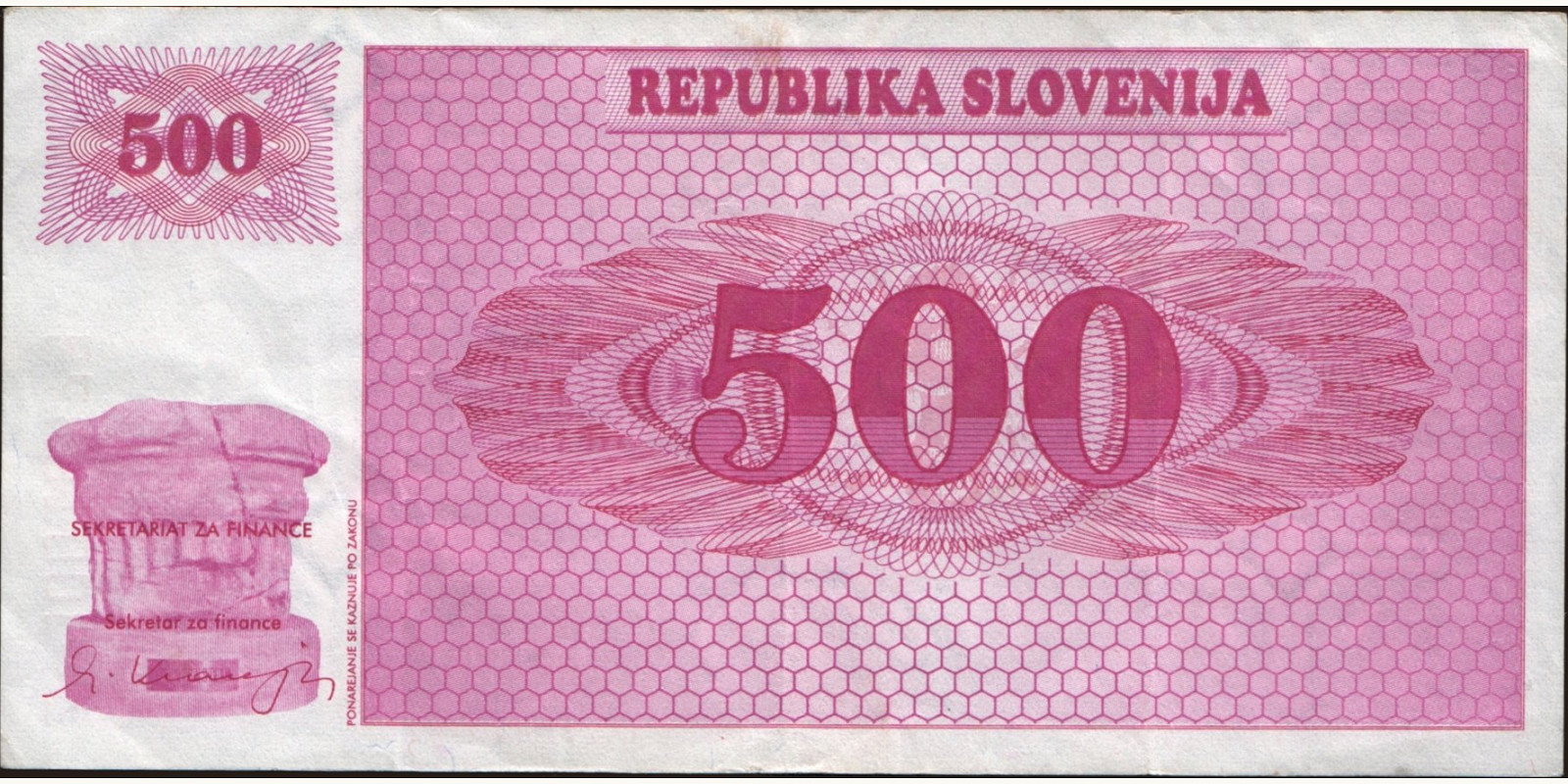 500 tolarjev 1990