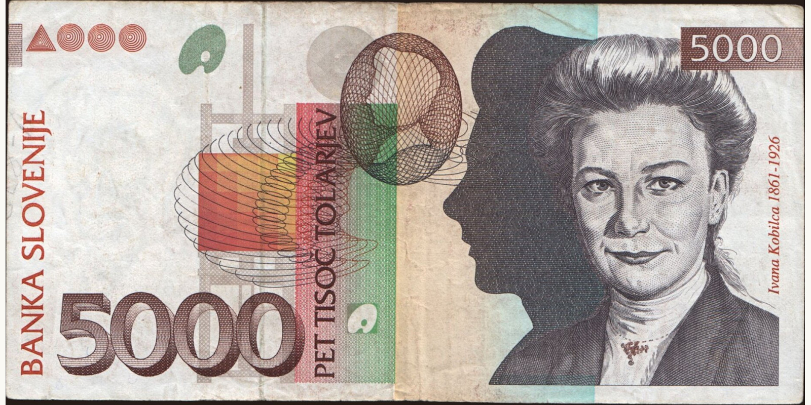 5000 tolarjev Словения 1993 — Лицевая сторона