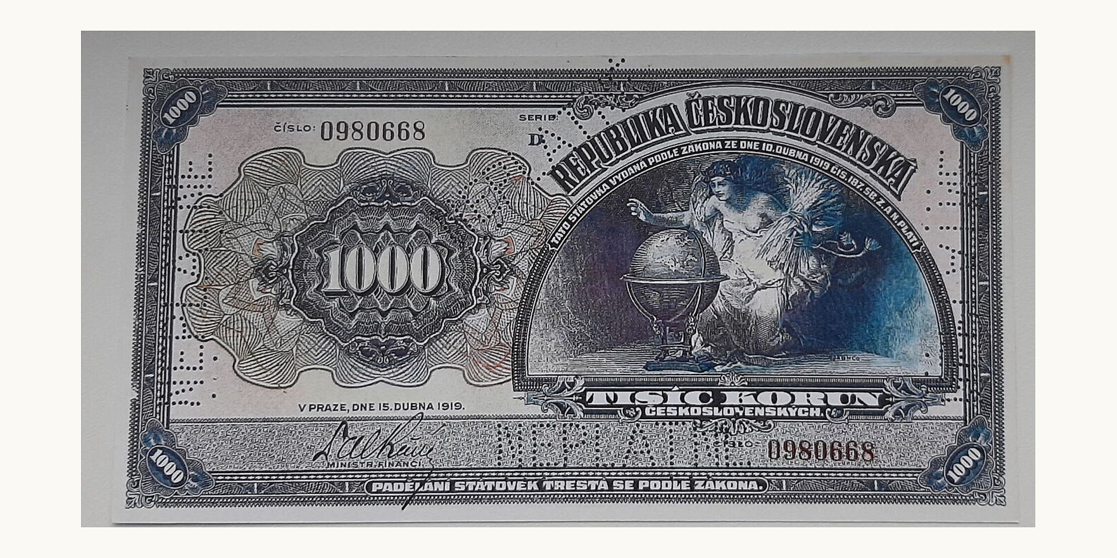 1000 koruna 1919