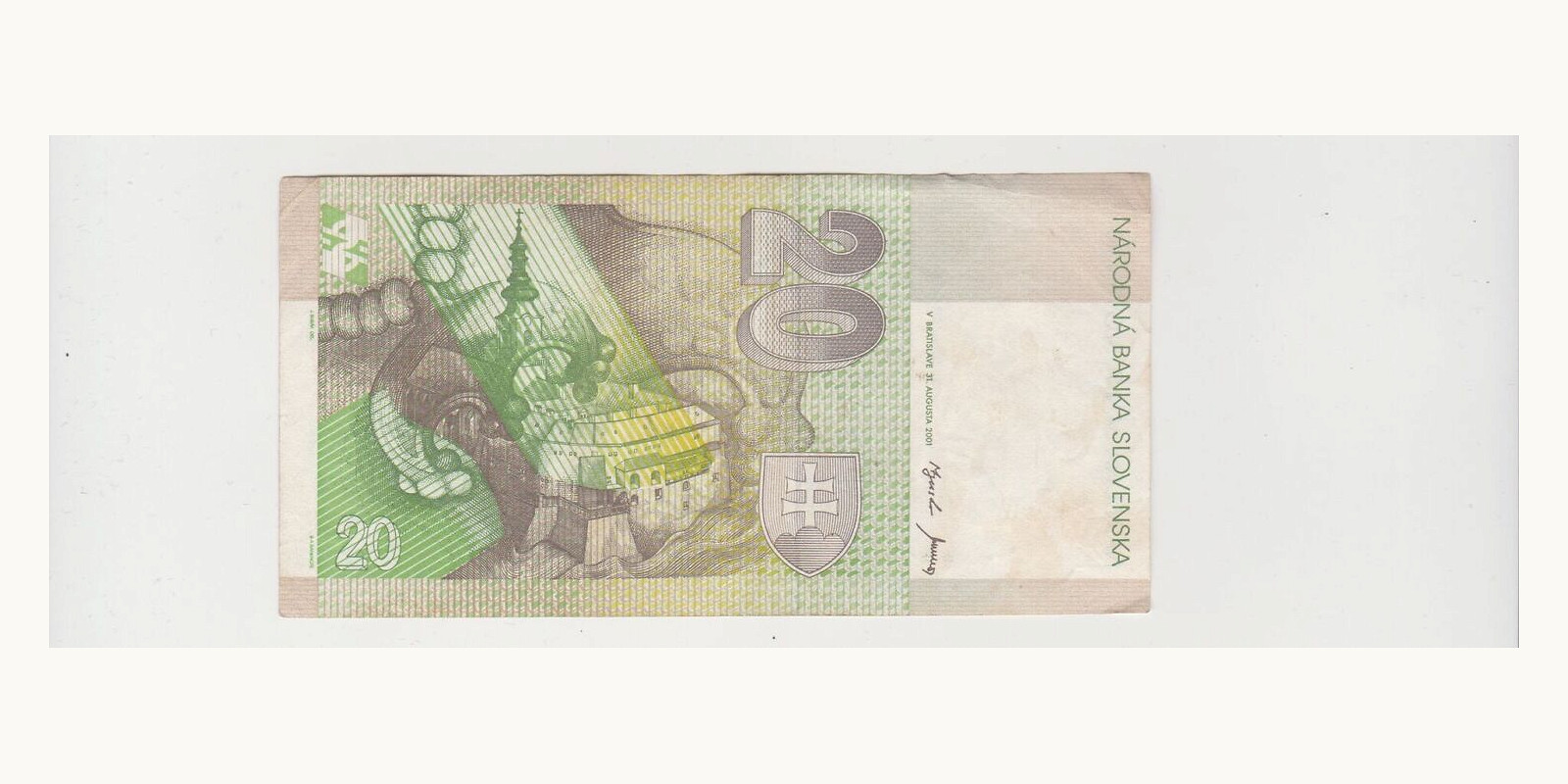 20 korun Slovakia 2001 — Back side