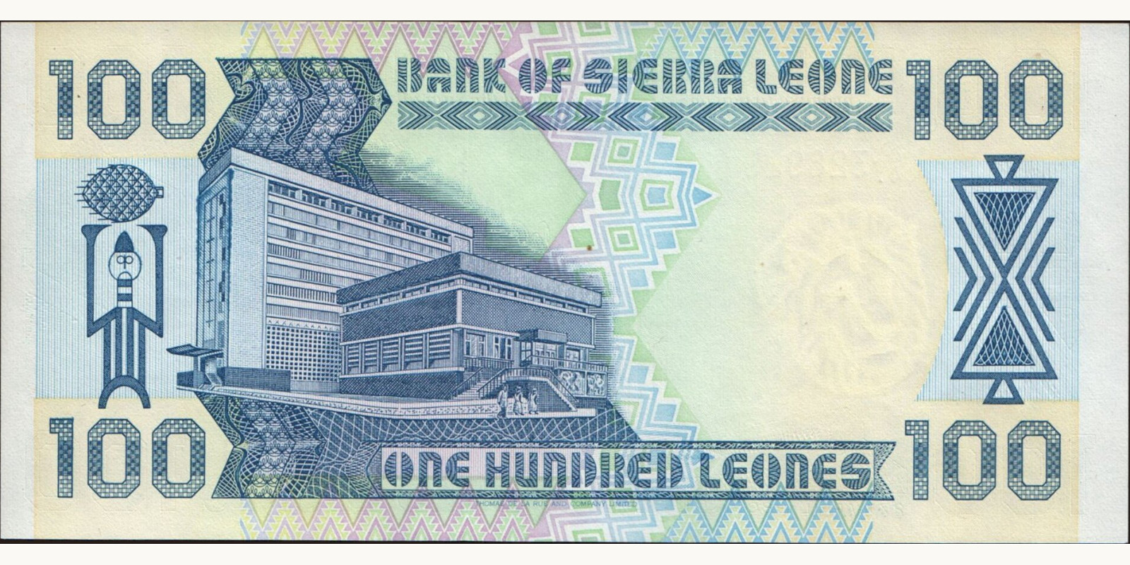 100 leones Сьерра-Леоне 1989 — Оборотная сторона