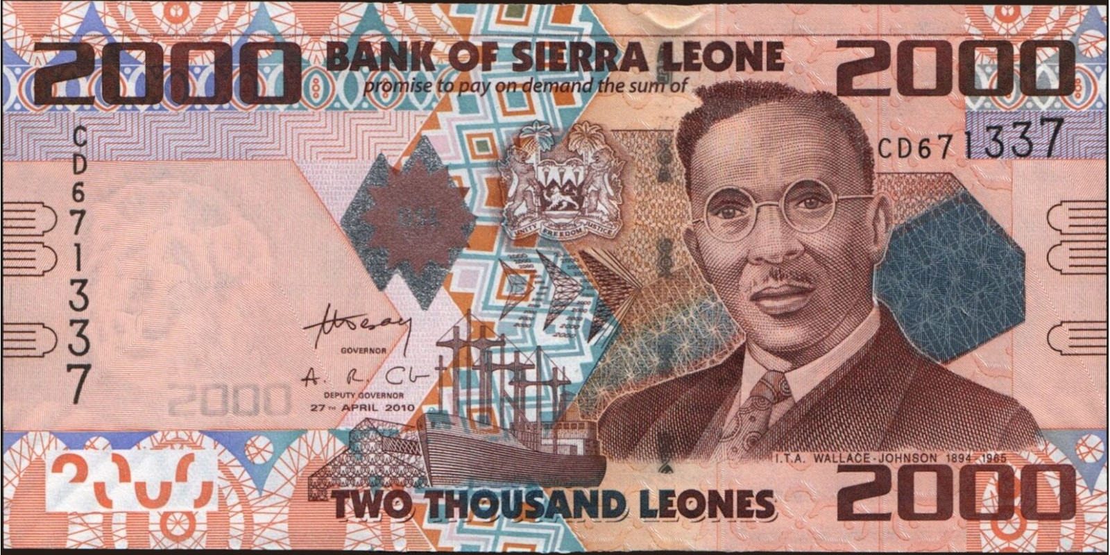 2010 leones Сьерра-Леоне 2000 — Лицевая сторона