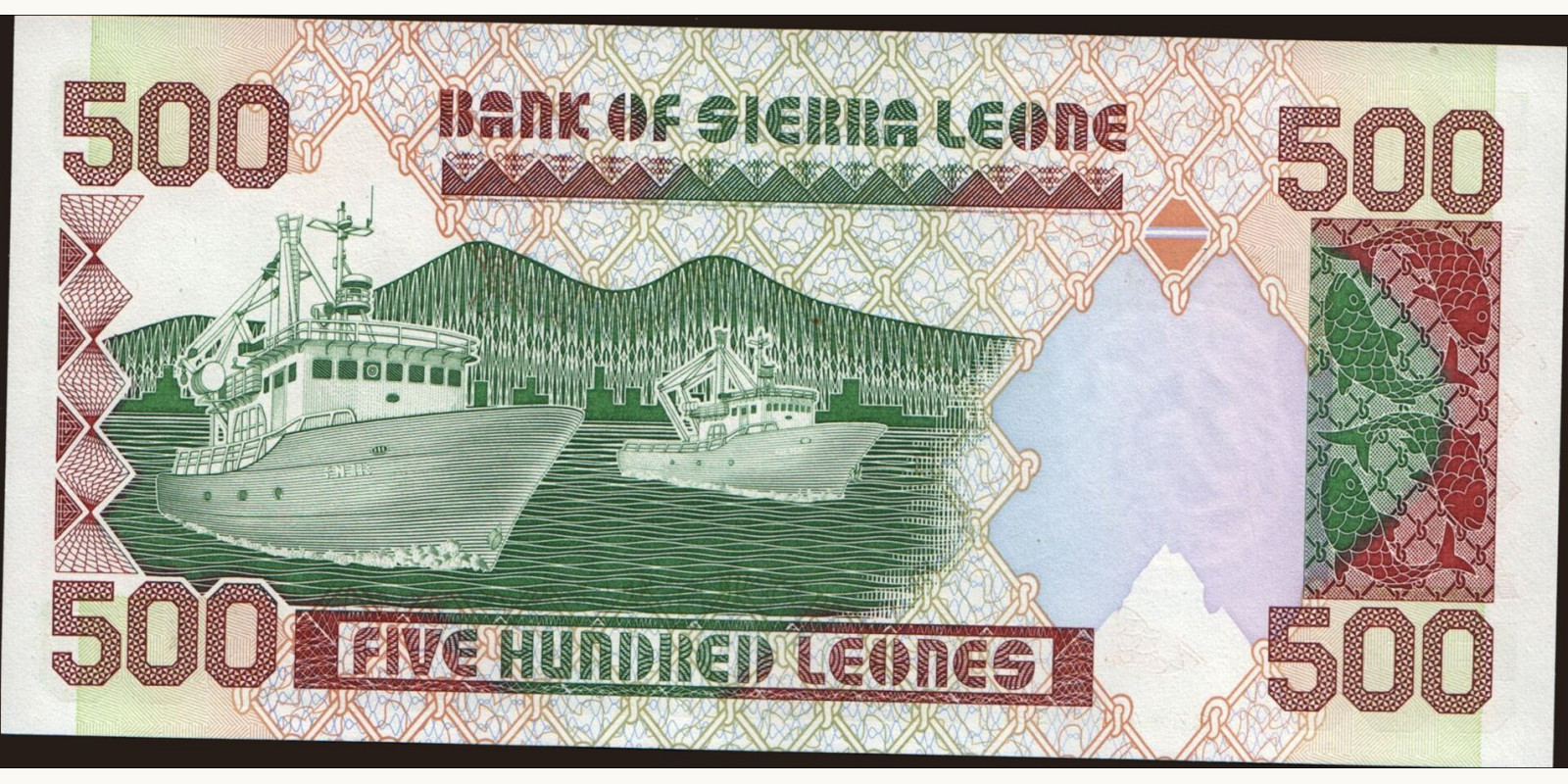 500 leones Sierra Leone 1991 — Back side