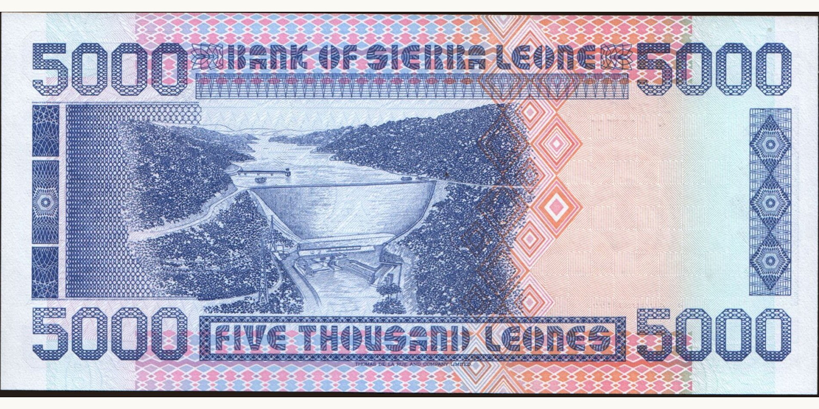 5000 leones Sierra Leone 1993 — Back side