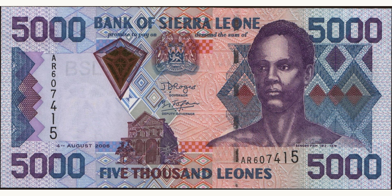 5000 leones Сьерра-Леоне 2006 — Лицевая сторона