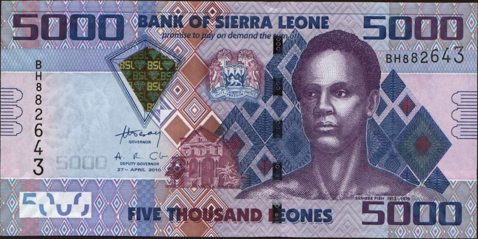 5000 leones Sierra Leone 2010 — Front side