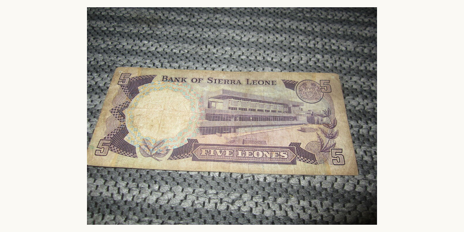5 leones Sierra Leone 1984 — Back side