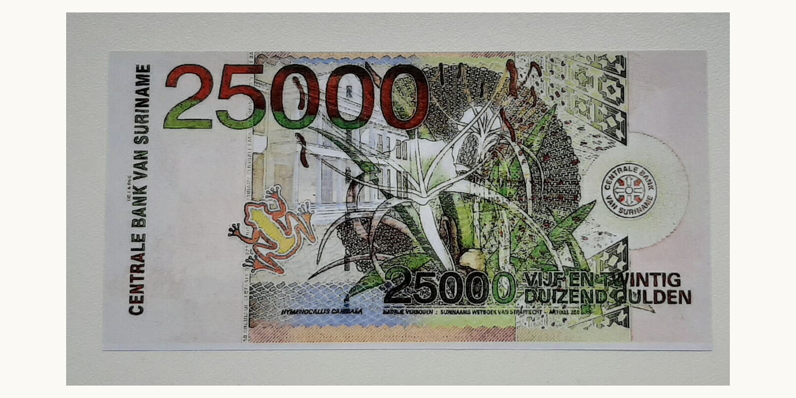 25000 gulden Suriname 2000 — Back side