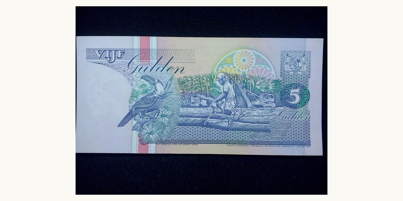 5 gulden Suriname 1998 — Back side