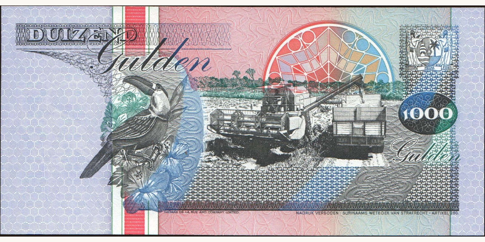 1000 gulden Suriname 1995 — Back side