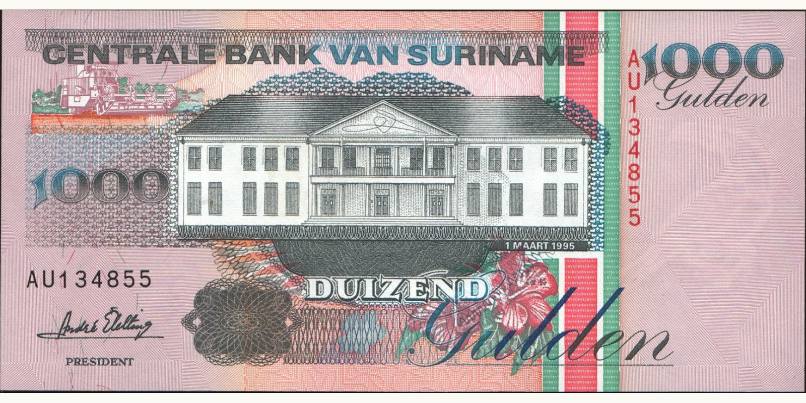 1000 gulden Suriname 1995 — Front side