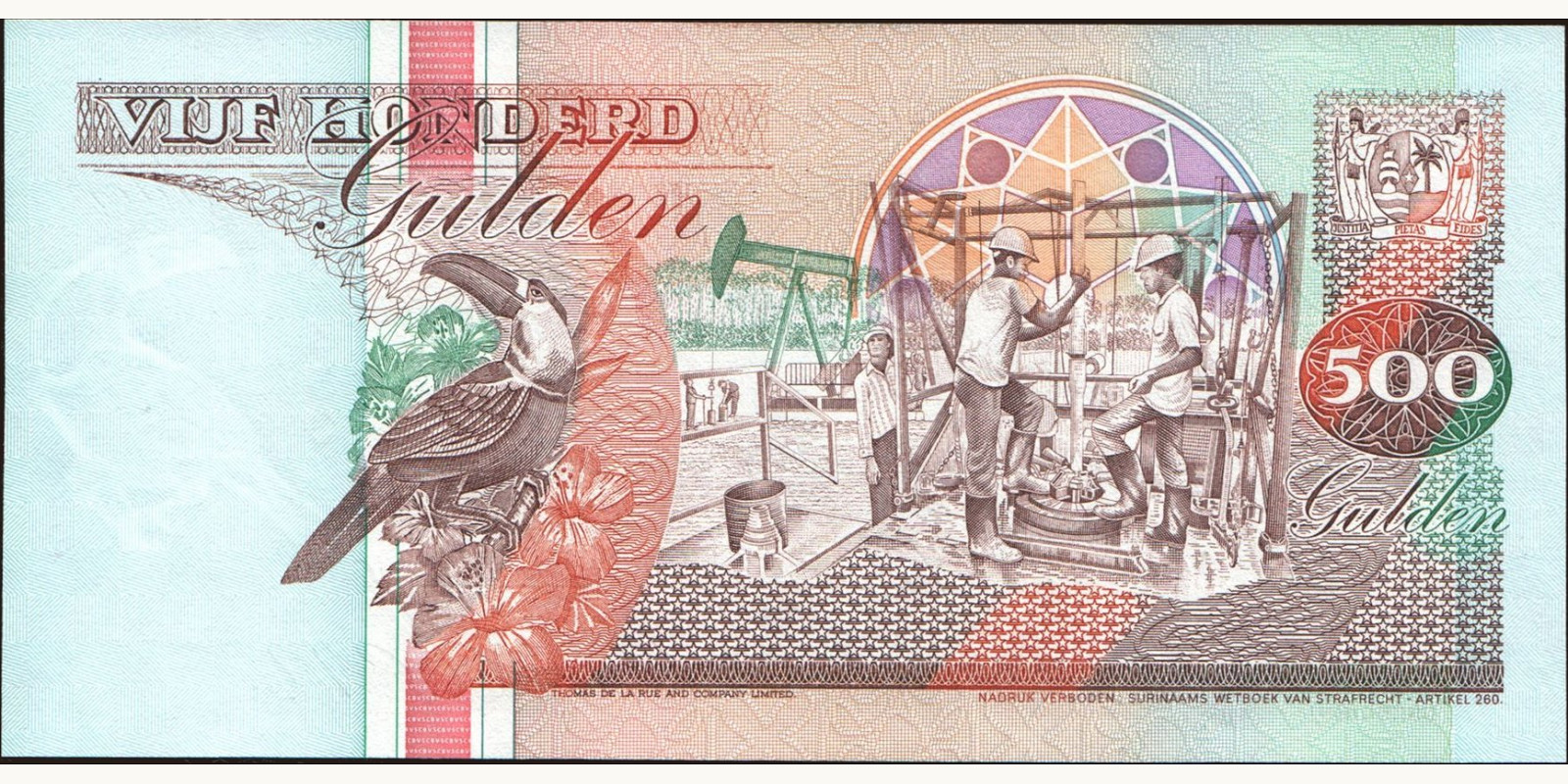 500 gulden Suriname 1991 — Back side