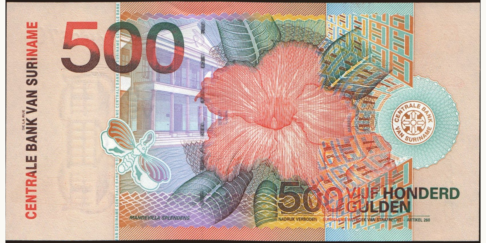 500 gulden Suriname 2000 — Back side