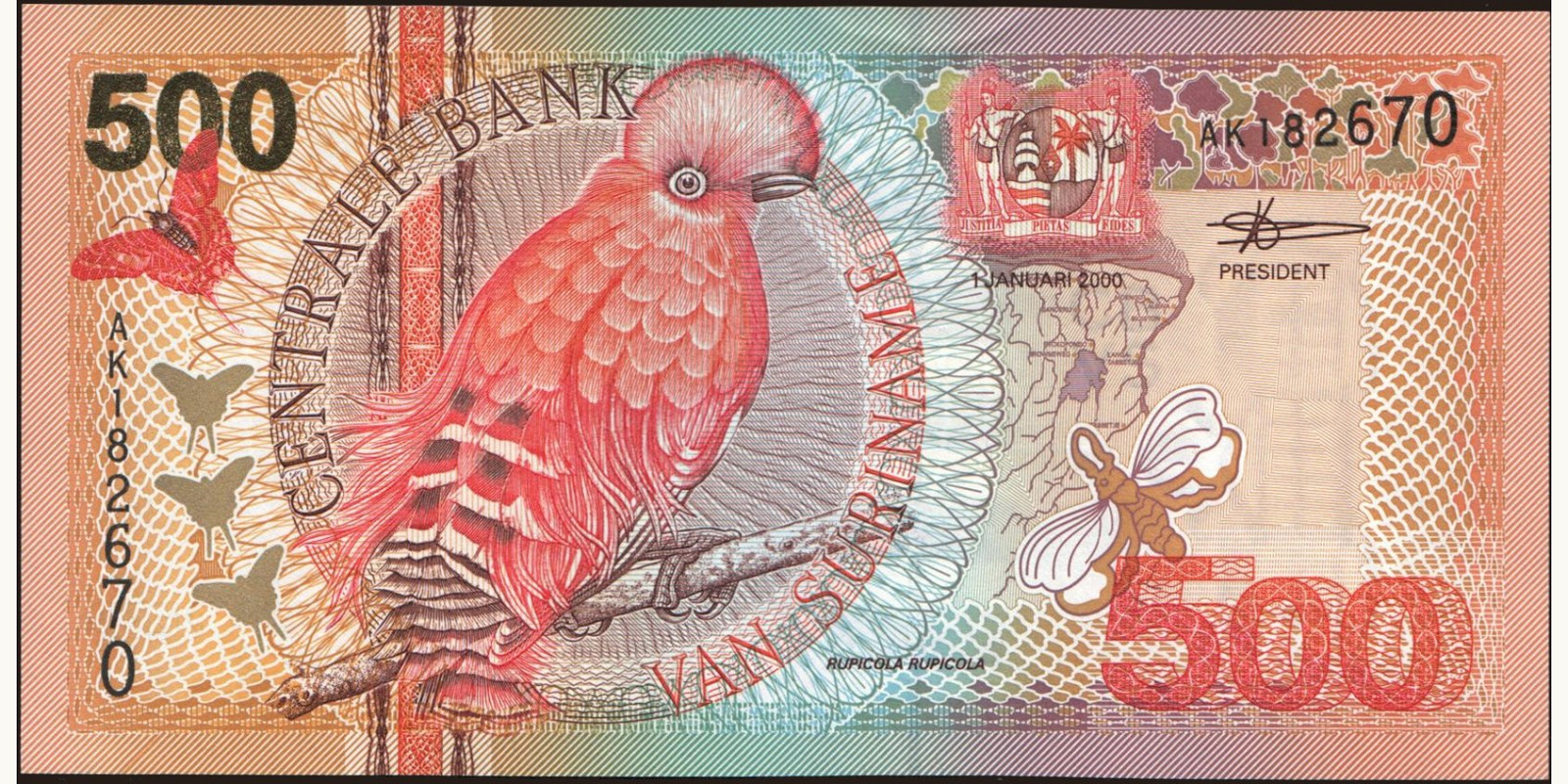 500 gulden Suriname 2000 — Front side