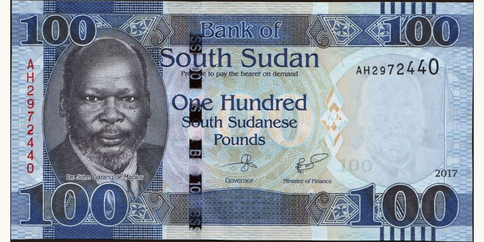 100 pounds South Sudan 2017 — Front side