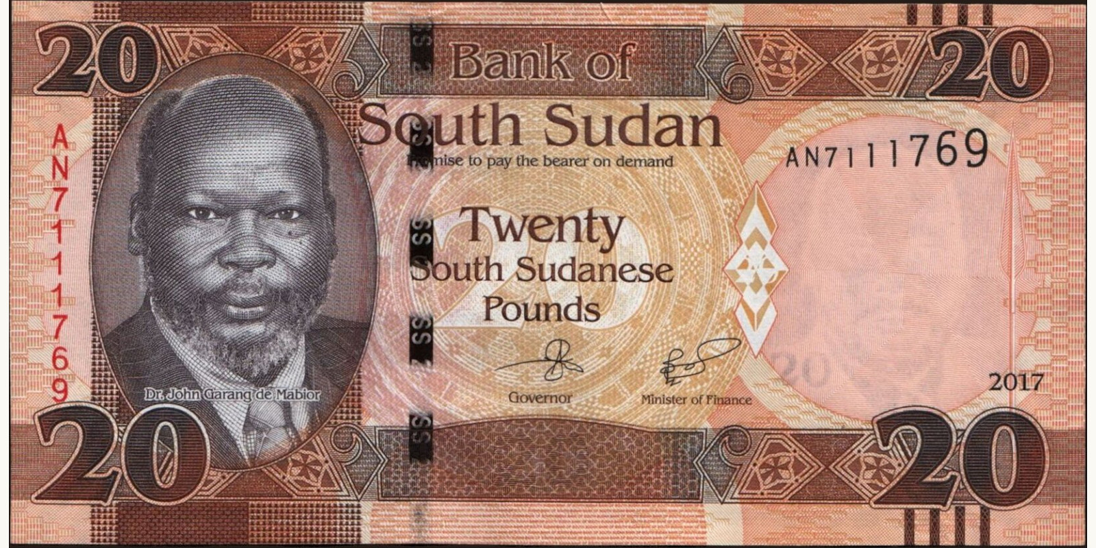 20 pounds South Sudan 2017 — Front side