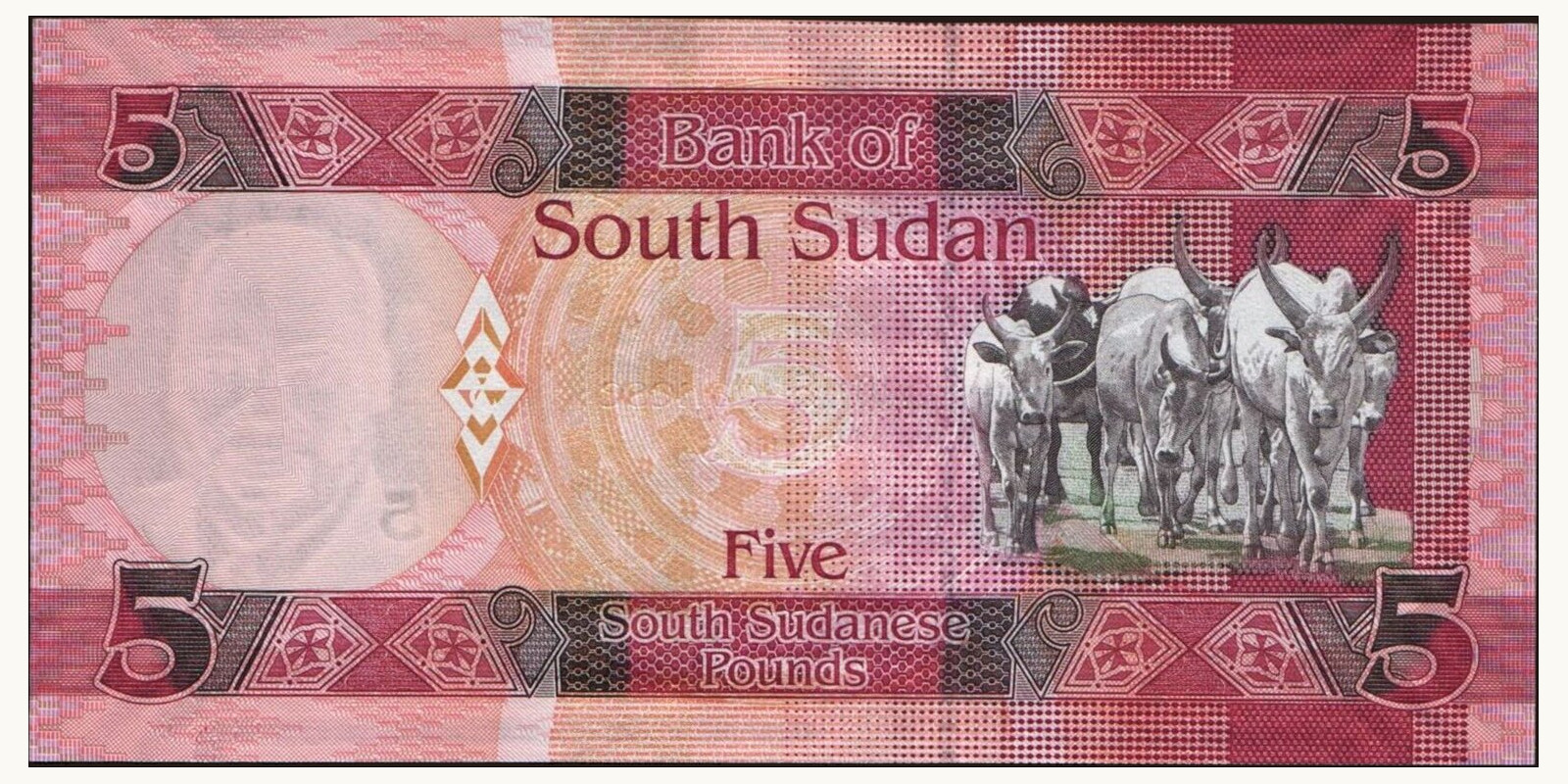 5 pounds Южный Судан 2015 — Оборотная сторона