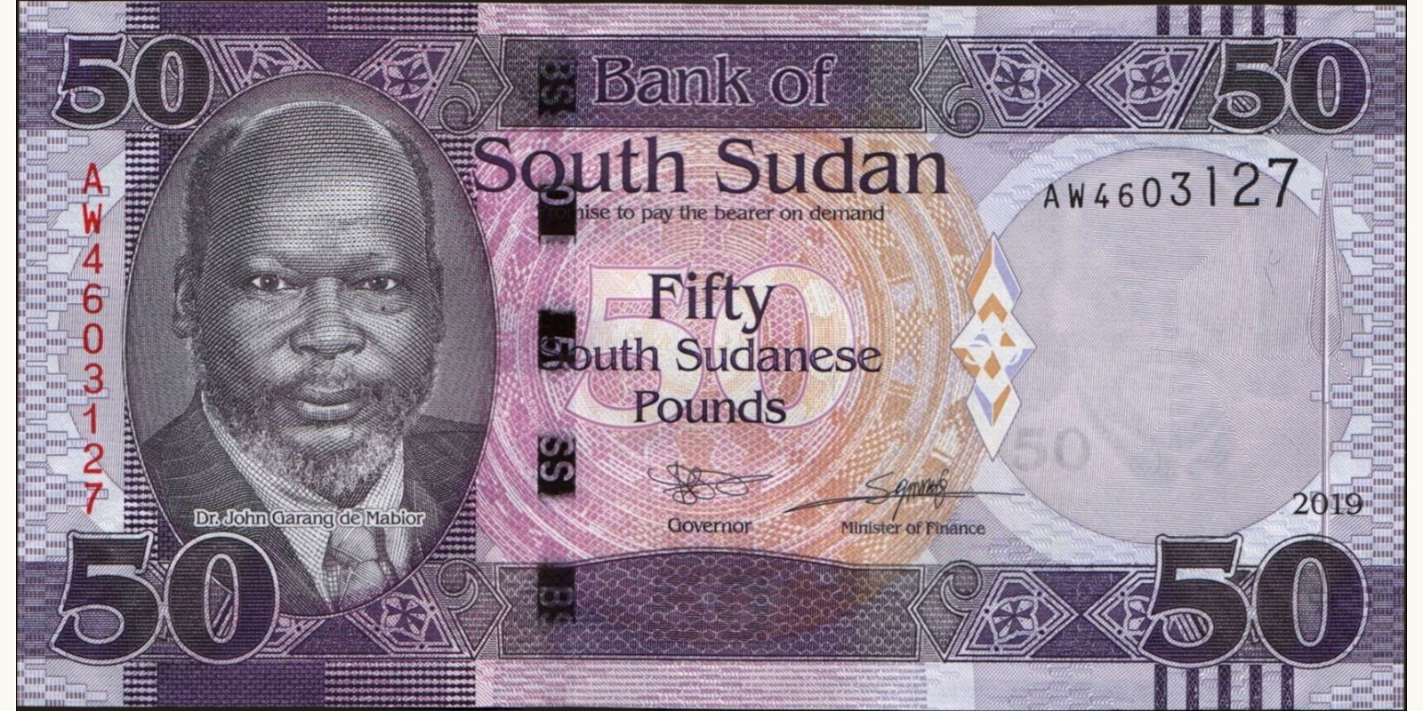 50 pounds South Sudan 2019 — Front side