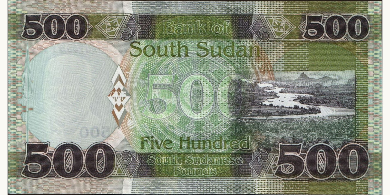 500 pounds Южный Судан 2020 — Оборотная сторона