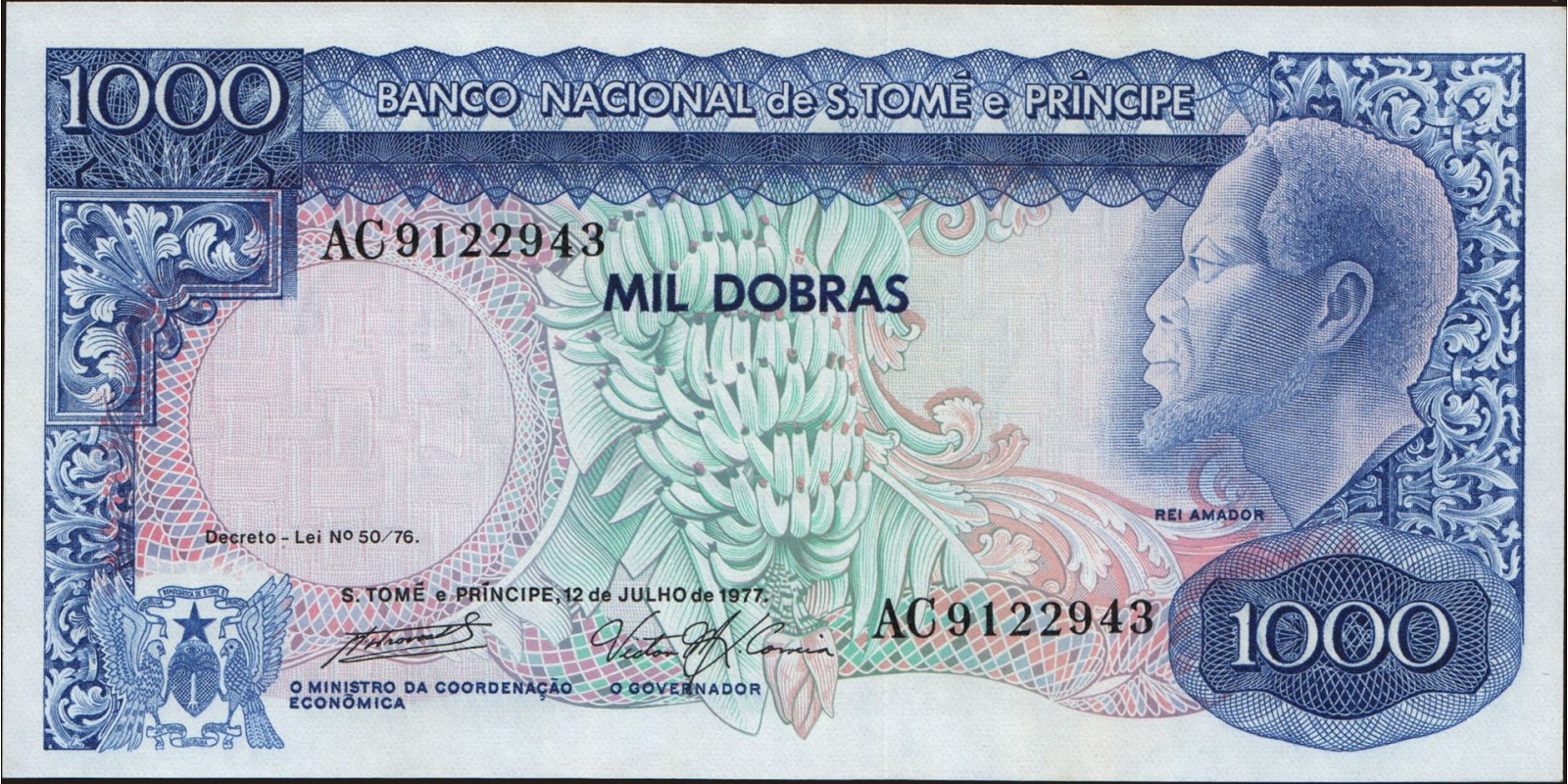 1000 dobras Сан-Томе и Принсипи 1977 — Лицевая сторона