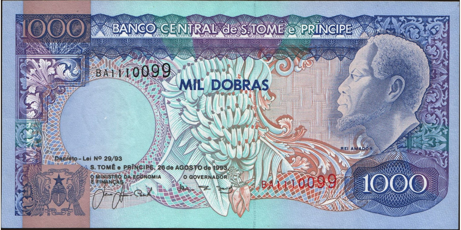 1000 dobras 1993