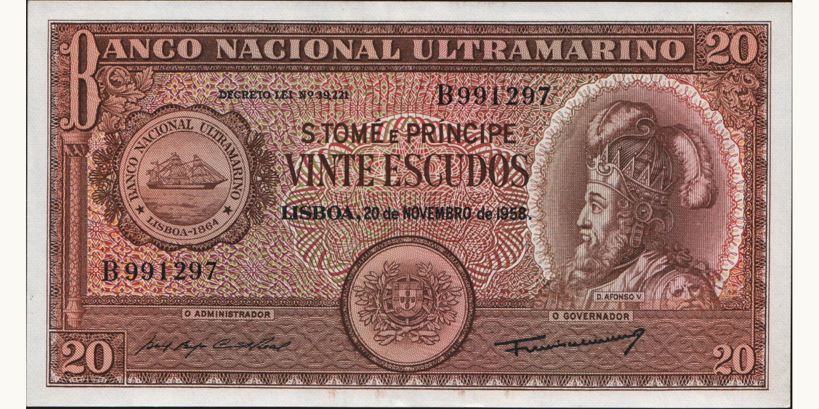 20 escudos 1958