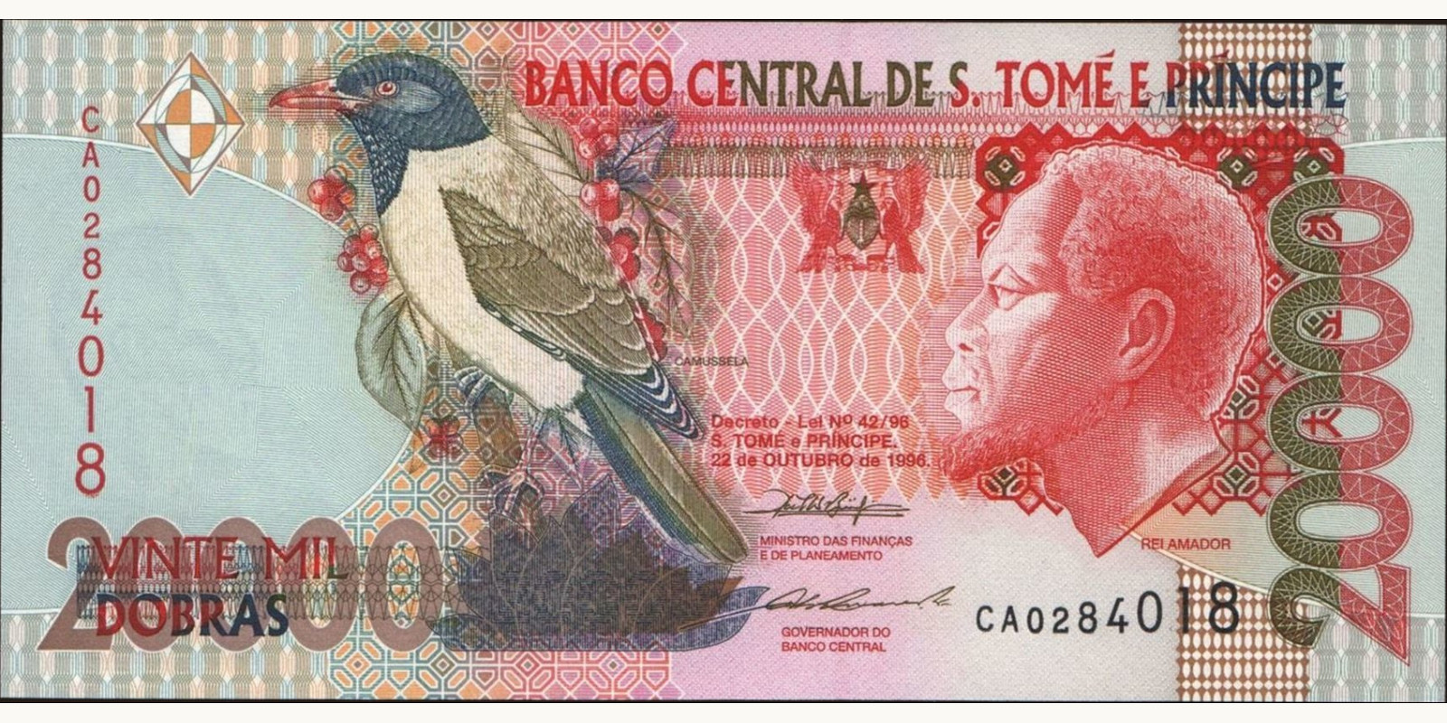 20000 dobras Сан-Томе и Принсипи 1996 — Лицевая сторона