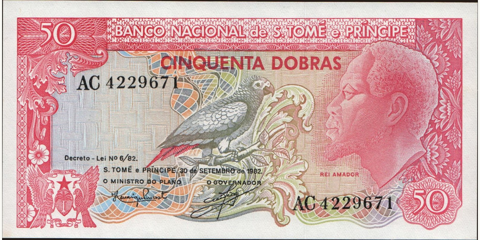 50 dobras Сан-Томе и Принсипи 1982 — Лицевая сторона