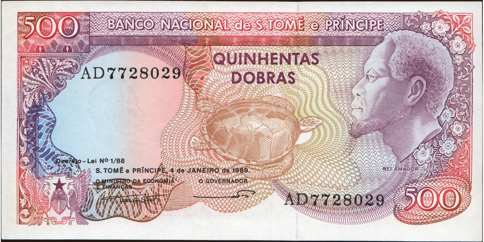 500 dobras 1989