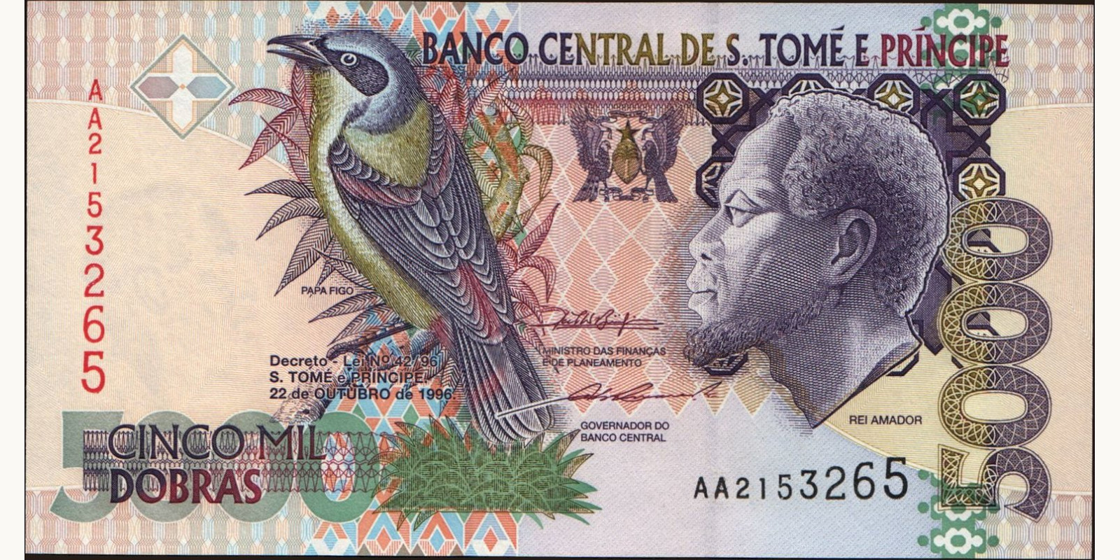 5000 dobras 1996
