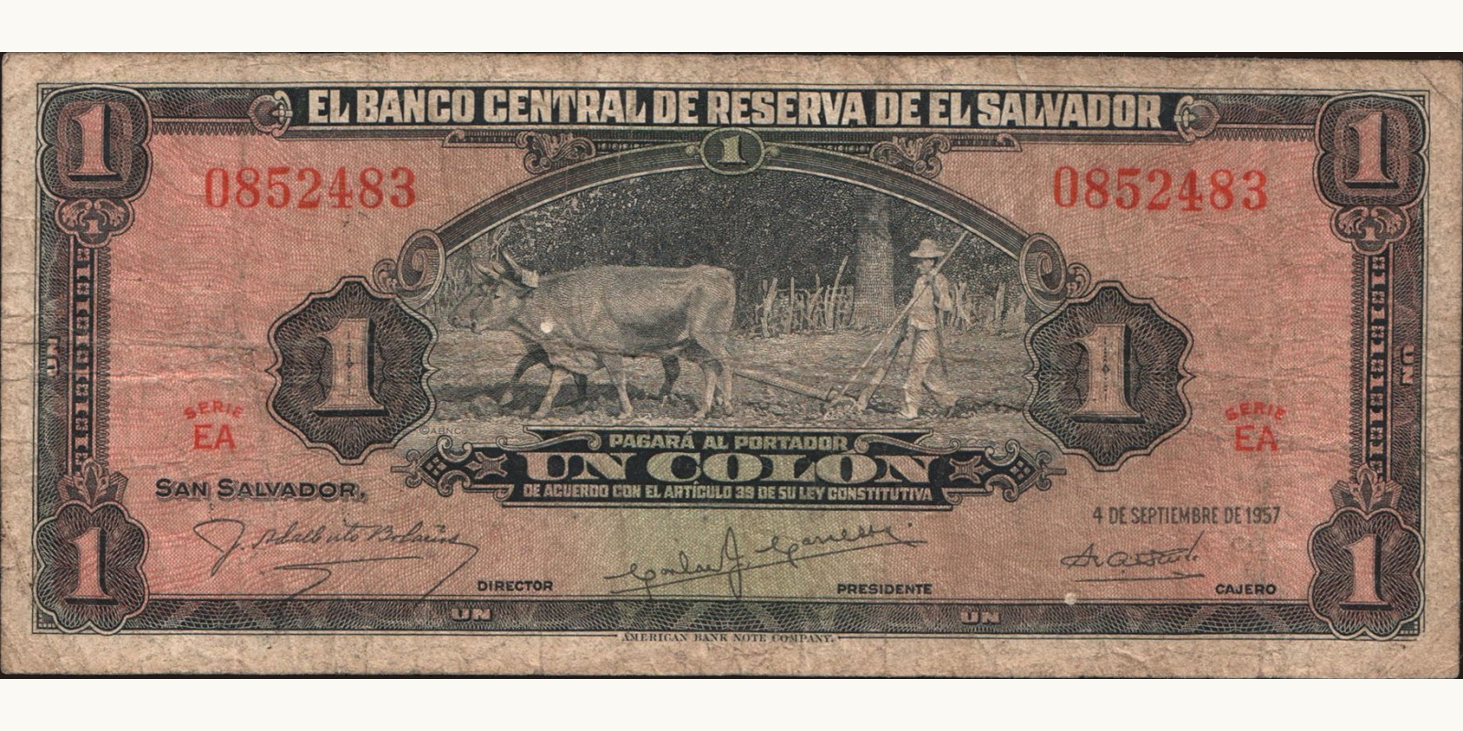1 colones 1957