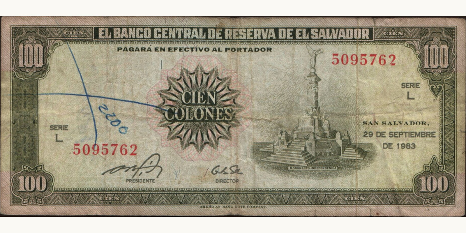 100 colones 1983
