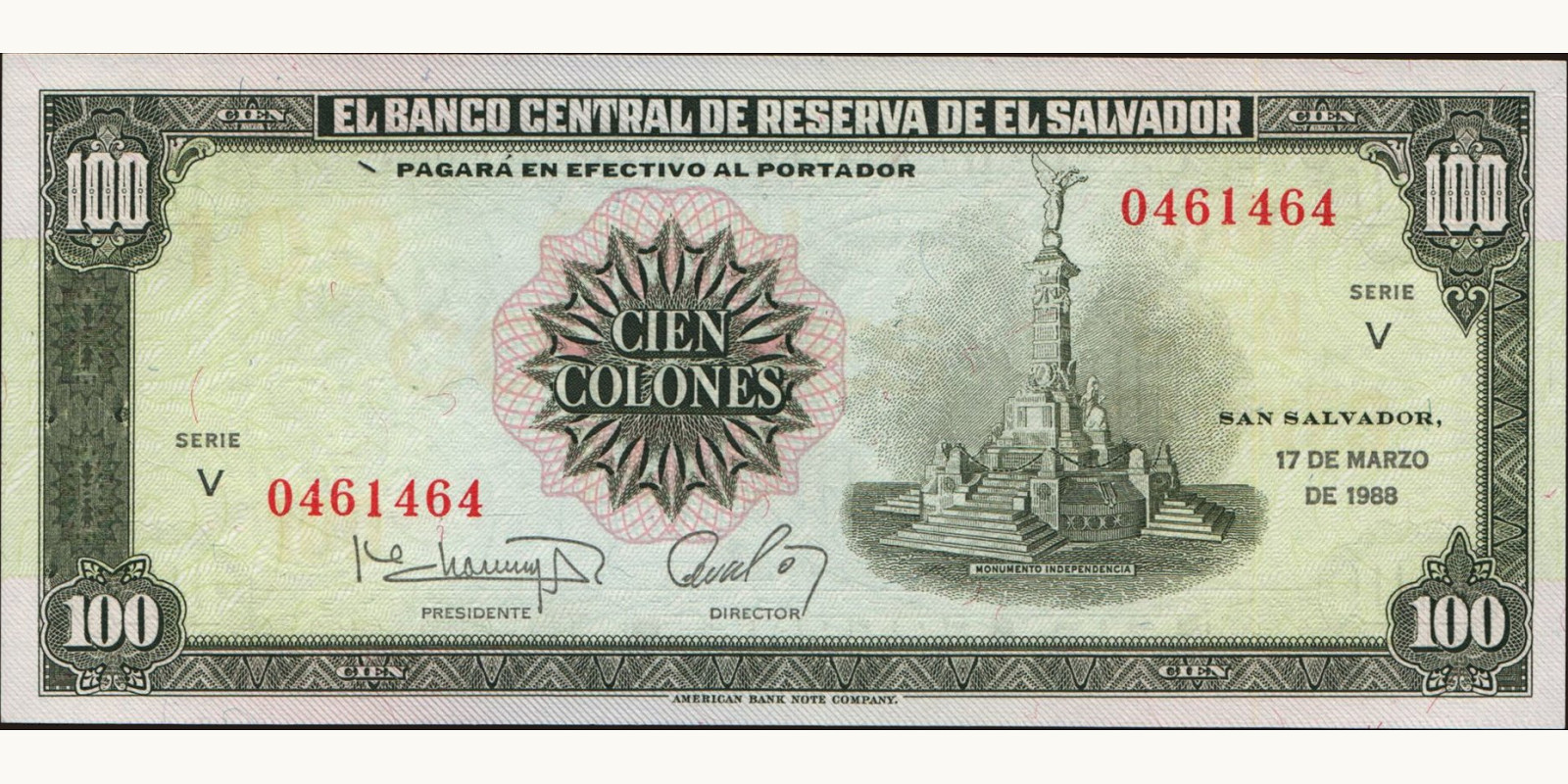 100 colones 1988