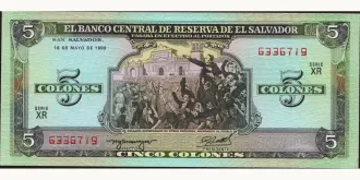 5 colones 1990