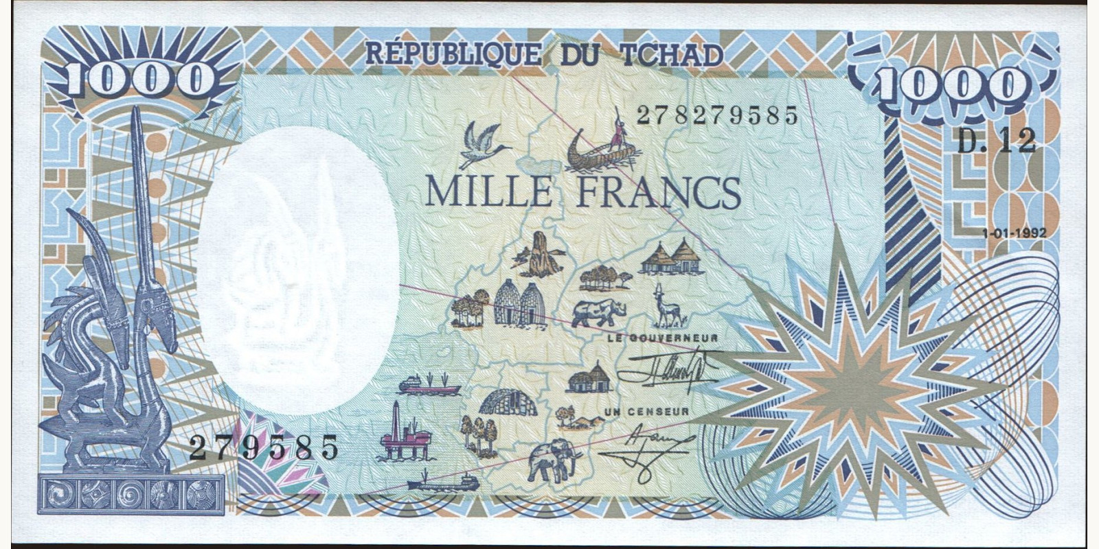 1000 franc 1992