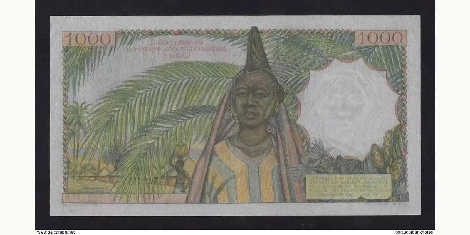 1000 franc Того 1955 — Оборотная сторона