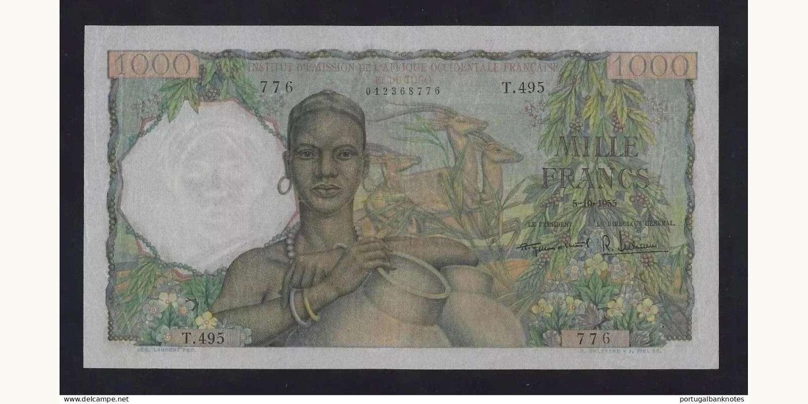 1000 franc 1955