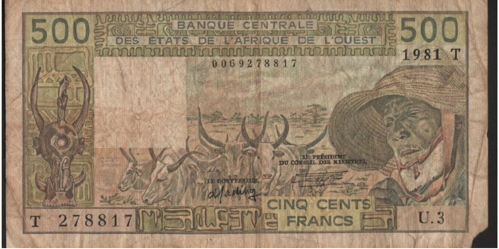 500 franc Того 1981 — Лицевая сторона