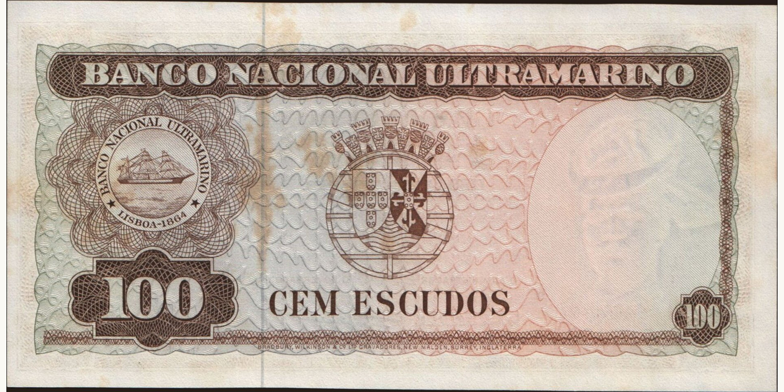 100 escudos Timor-Leste 1963 — Back side