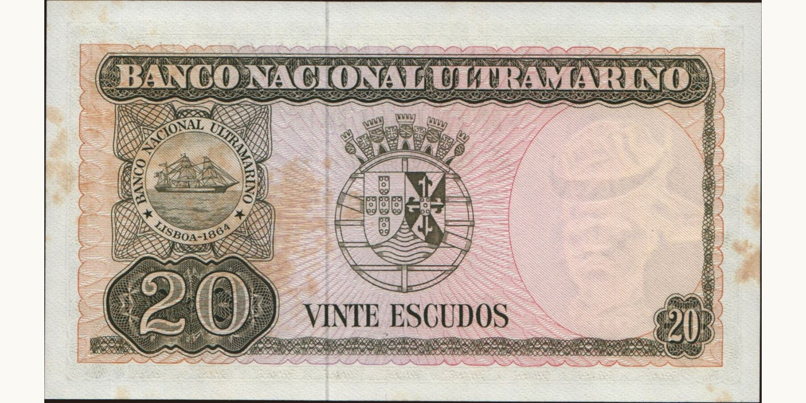 20 escudos Восточный Тимор 1967 — Оборотная сторона