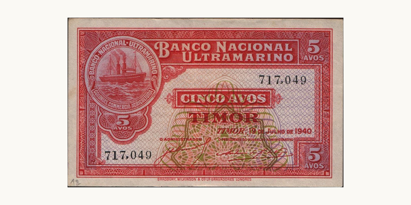 5 Timor-Leste 1940 — Front side