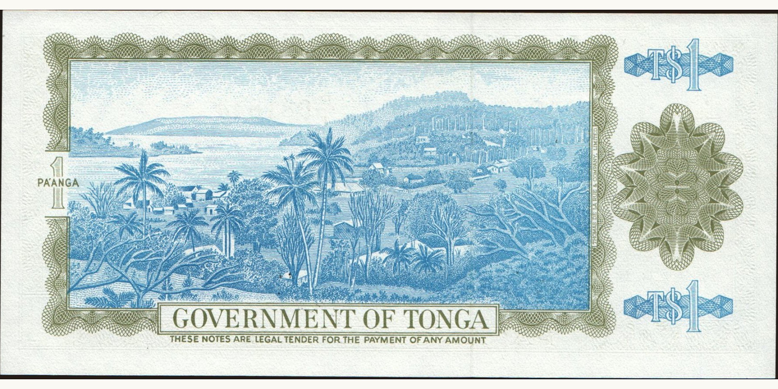 1 Тонга 1988 — Оборотная сторона