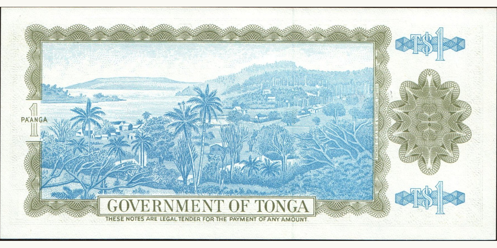 1 Тонга 1989 — Оборотная сторона