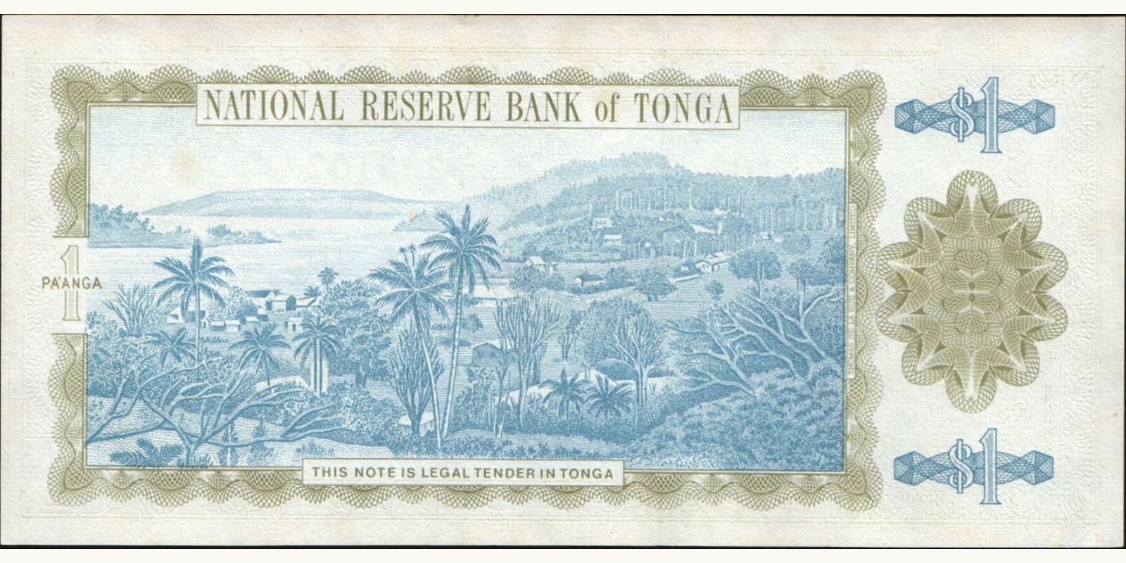 1 Тонга 1992 — Оборотная сторона