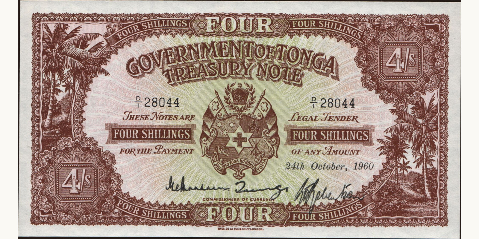 4 shilling Тонга 1960 — Лицевая сторона