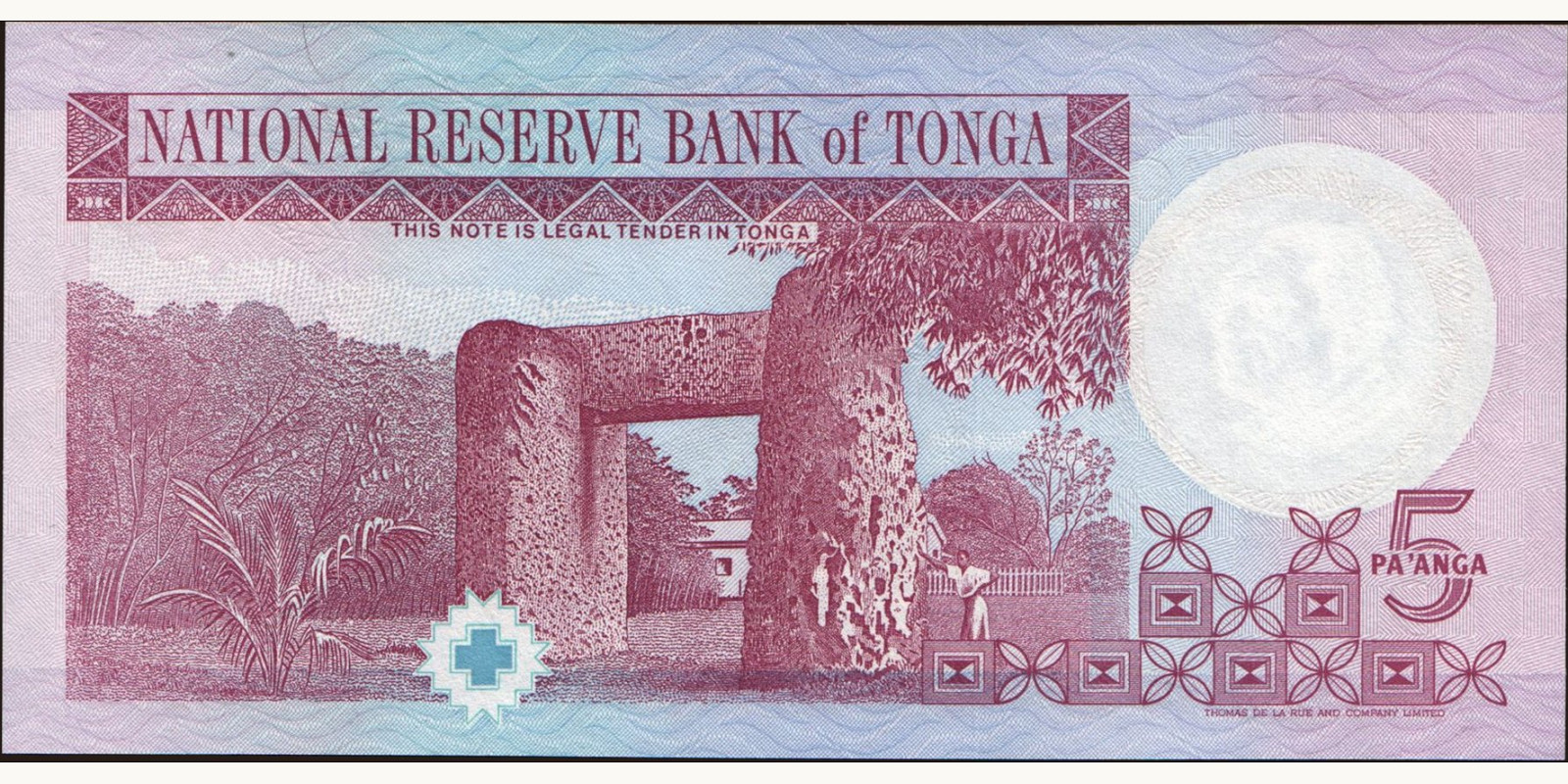 5 Tonga 1995 — Back side